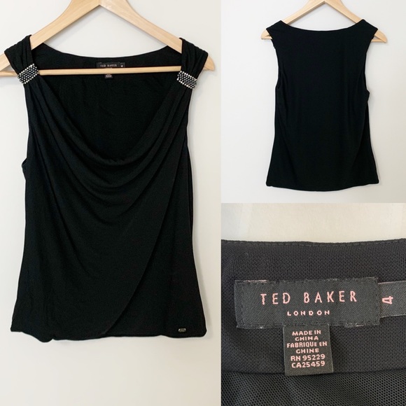 Ted Baker Black Sleeveless Tank - SZ 4 - Picture 1 of 9